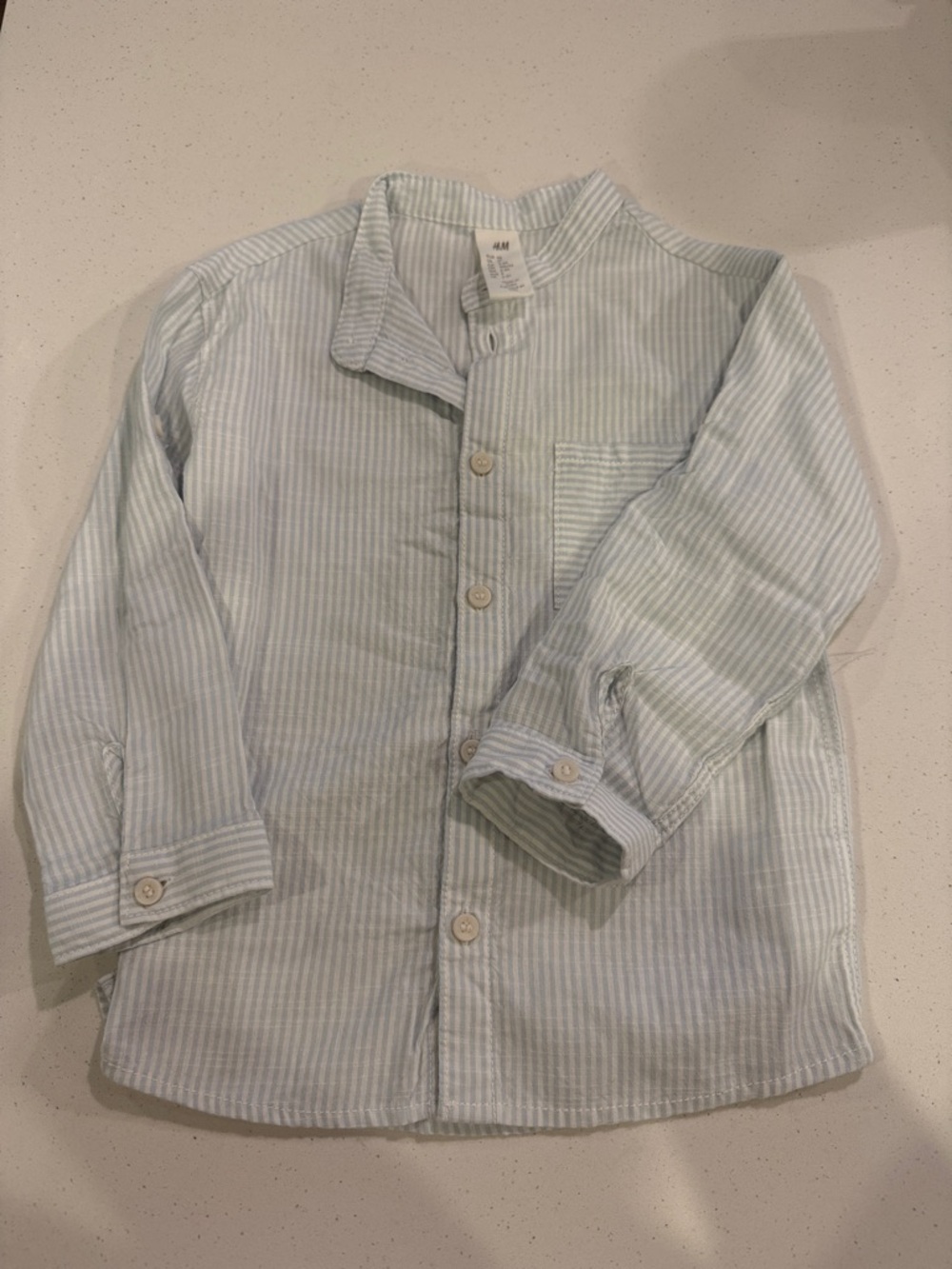 H&M Pale Blue & White Striped Button-Down Shirt
